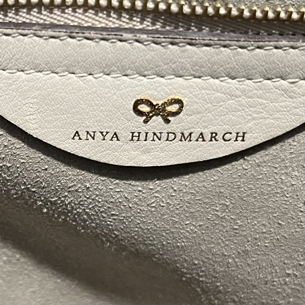 Rare Anya Hindmarch Buddy Cream Leather Tote/Shoulder Bag Made in Italy … - Picture 11 of 16